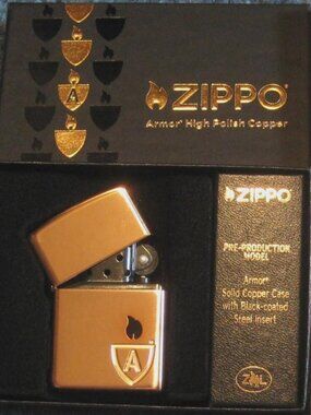 COPPER ARMOR Limited Edition Epoxy Inlay Special Black S.S. Insert Zippo Lighter